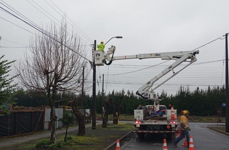 Personal de Frontel trabaja intensamente en la recuperación del servicio tras paso de temporal de viento y lluvia en la región